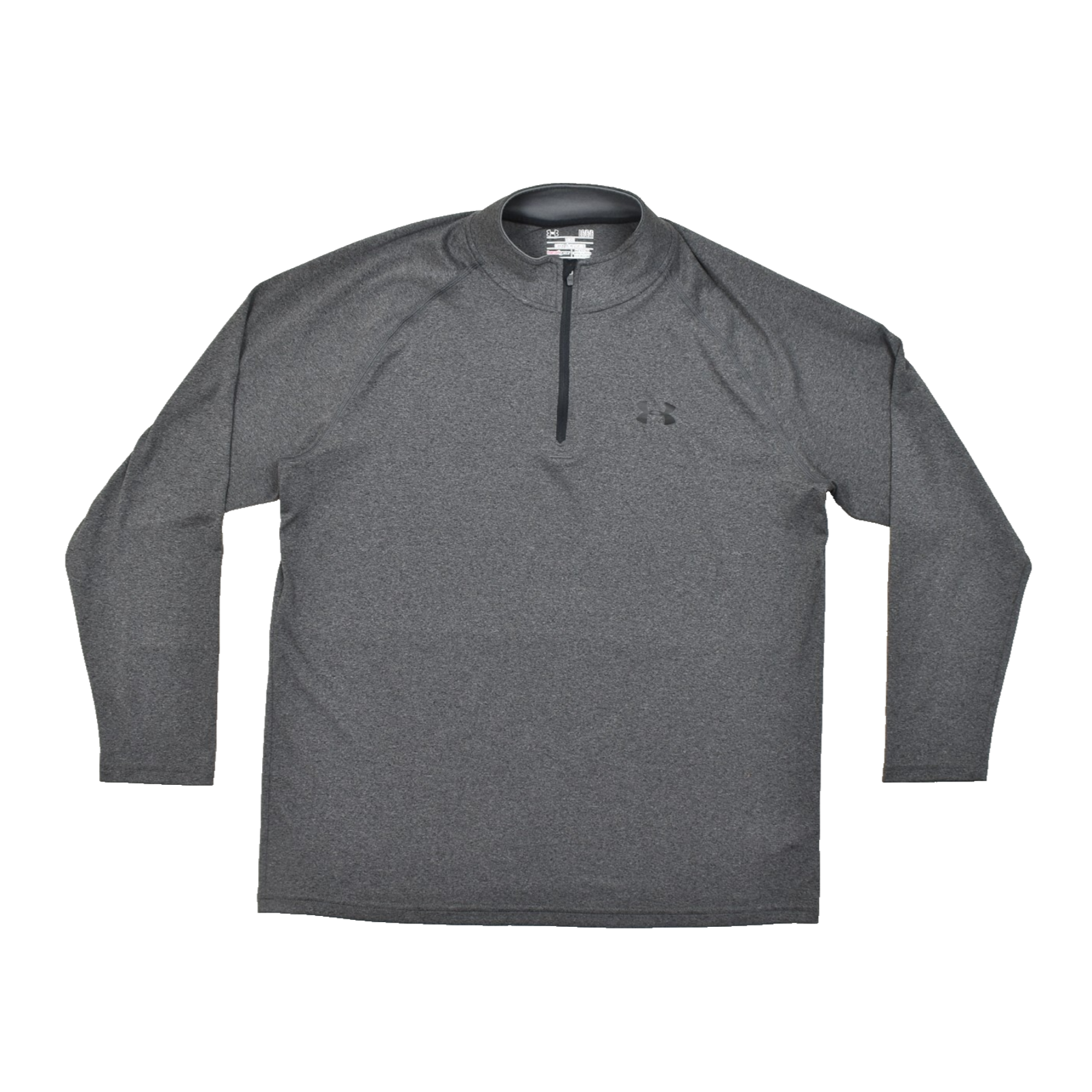 Under Armour Heatgear 1/4 Zip Pullover Shirt Men's L Gray Loose Fit Long Sleeve